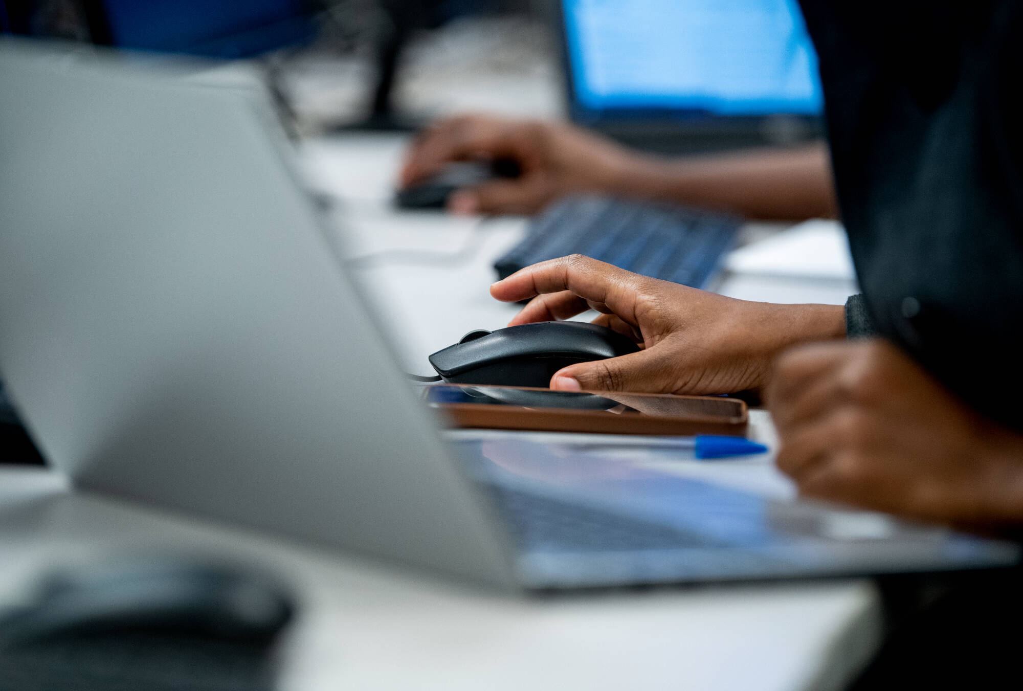 Hands on a keyboard